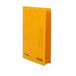 An image of Railex Transfer and Pocket Transfer Files featuring Railex Springarch SA5 Foolscap files made of 350gsm gold paper. The pack contains 25 files in a gold color, perfect for organizing and storing important documents. The files are durable and provide a sleek, professional look.