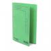 The photo displays a pack of 25 Railex Transfer and Pocket Transfer Files, specifically the Springarch SA3P model. The files are emerald in color and made of 350gsm paper. Each file is able to hold foolscap size documents and has a convenient pocket.