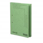 In the photograph, a stack of Railex transfer and pocket transfer files can be seen. The files are labeled Railex Clientfile CF5P and are made of 350gsm emerald paper. There are 25 files in the pack, neatly organized and ready for use. The vibrant green color of the files adds a pop of color to any filing system.