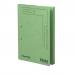 In the photograph, a stack of Railex transfer and pocket transfer files can be seen. The files are labeled Railex Clientfile CF5P and are made of 350gsm emerald paper. There are 25 files in the pack, neatly organized and ready for use. The vibrant green color of the files adds a pop of color to any filing system.