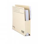 This picture shows a pack of 25 Railex Shelf Wallets, each made of 350gsm ivory material and designed to fit Foolscap size documents. The wallets feature a tab for easy organization and are perfect for lateral filing in any office setting.