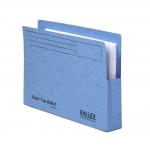 The picture shows a pack of 25 foolscap size turquoise files and wallets from Railex, made of 350gsm paper. The square cut files and slipfiles have an open top design, making it easy to access and organize documents. Perfect for organizing papers in a professional or personal setting.