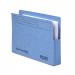 The picture shows a pack of 25 foolscap size turquoise files and wallets from Railex, made of 350gsm paper. The square cut files and slipfiles have an open top design, making it easy to access and organize documents. Perfect for organizing papers in a professional or personal setting.