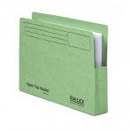 The image shows a pack of Railex Square Cut Files and Slipfiles, as well as Railex Open Top Wallets in emerald green. The files are made of 350gsm paper and are labeled as Foolscap size. The pack contains 25 units.
