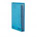 The image shows a collection of Railex square cut files and slipfiles, accompanied by a Railex slipcase. The file labels are a vibrant turquoise color and the materials appear sturdy with a thickness of 350gsm. The pack contains 25 slipfiles.