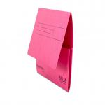 This photograph features Railex Document Wallets Railex Pocket Folder with a vibrant cerise color. The pack includes 25 folders made of 350gsm material, designed to hold foolscap documents securely.
