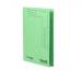 This image shows a pack of 100 square cut folders in vibrant emerald green. The folders have a 350gsm weight and are designed by Railex, with a Docufile style. The pack contains both Square Cut Files and Slipfiles in Foolscap size, perfect for organizing and storing documents.