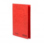The picture shows a stack of Railex square cut files and slipfiles. The files are labeled Railex Docufile and are organized in a square cut folder. The folder is in foolscap size, made of 350gsm sturdy material, and comes in a vibrant ruby color. This pack contains 100 folders.