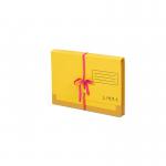 The picture shows a pack of 25 Railex Libra Ultra Heavyweight 75mm Legal Wallets in bright yellow color. Each wallet weighs 485gsm and is durable for storing legal documents. The wallets are from the brand Railex Legal.