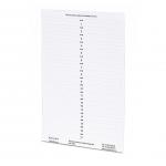 The photo shows a pack of 200 white Railex suspension file tabs with click tab inserts. The tabs are neatly arranged and ready for use in organizing documents.