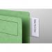 The image features a pack of 100 Railex Suspension file tabs, with self-adhesive clear tabs and inserts. The tabs are neatly placed in rows, with the inserts easily visible. The packaging is clean and professional, making it easy to organize and label files.