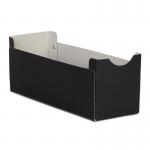 The photograph displays sleek black Railex Economy Medical Trays for Lloyd George Wallets. The 24 trays are neatly organized with labels for easy filing. Each tray fits perfectly into the Railex Filing Accessories, offering a professional and organized storage solution.