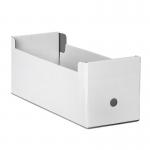This picture shows 25 Railex SA57 self-assembly medical trays in white. Each tray is neatly organized with filing accessories, making it easy to store medical paperwork and supplies. The simple design allows for quick assembly and efficient storage.