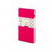 This photograph features a pack of 10 Railex Hardback Books Modena A5 Bold Linen Hardcover Notebooks in Dotted Raspberry Fizz. The notebooks have a vibrant pink cover and a textured linen finish. The dotted pattern pages add a touch of creativity to this practical writing tool.