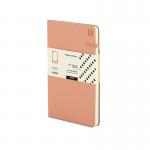 This picture features a set of 10 Railex Hardback Books Modena A5 notebooks with premium leather covers in a beautiful rose dust color. Each notebook contains dotted pages for versatile note-taking.