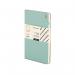 The image shows a set of 10 Railex Hardback Books Modena A5 Premium Leather Soft cover Notebooks in a beautiful sage meadow color. The notebooks are dotted and have a luxurious feel to them. Each notebook has a sturdy hardback cover and is bound with high-quality leather. The set is perfect for both personal and professional use.