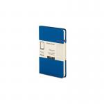 The photograph features a pack of 10 Railex Hardback Books Modena A6 Classic Linen Hardcover Notebooks in Ruled Admiral Blue. The notebooks have a sleek and professional appearance, with a linen texture on the cover. Each book is compact and perfect for on-the-go note-taking.
