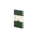 The picture shows ten Railex Hardback Books Modena A6 Classic Linen Hardcover Notebooks, each in a rich Racing Green color. Each notebook has ruled pages and a sturdy hardcover with a linen texture. The pack is neatly arranged, ready for use.