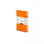 The image shows a pack of 10 Railex Hardback Books Modena A6 notebooks. Each has a bold linen hardcover in a vibrant mandarin breeze color and features dotted pages. Perfect for stylish note-taking and journaling.