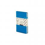 In the picture, you can see a set of 10 Railex Hardback Books Modena A6 Bold Linen Hardcover Notebooks in a beautiful blue lagoon color. Each notebook features a dotted design for easy writing and organization. The pack is perfect for anyone looking for stylish and durable notebooks.