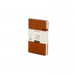 The picture features a set of 10 Railex Hardback Books Modena A6 Premium Leather Soft cover Notebooks in a rich conker brown color. The notebooks have ruled pages and are bound with high-quality leather covers.