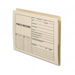This photo shows a stack of 25 ivory-colored personnel wallets, designed by Railex. The wallets are labeled Railex Easifile Pupil Record File on the top left corner. The material is 350gsm and the size is Foolscap.