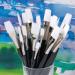 Flat White Nylon Paint Brushes Black Handle (Pack of 30) MJWNF RME47222