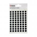Blick Coloured Labels in Bags Round 8mm Dia 490 Per Bag Black (Pack of 9800) RS001751 RS00175