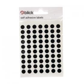 Blick Coloured Labels in Bags Round 8mm Dia 490 Per Bag Black (Pack of 9800) RS001751 RS00175