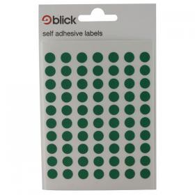 Blick Coloured Labels in Bags Round 8mm Dia 490 Per Bag Green (Pack of 9800) RS002659 RS00265