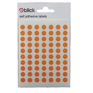 Image of Blick Coloured Labels in Bags Round 8mm Dia 490 Per Bag Orange Pack of
