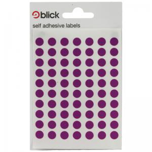 Blick Coloured Labels in Bags Round 8mm Dia 490 Per Bag Purple Pack of