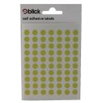 Blick Coloured Labels in Bags Round 8mm Dia 490 Per Bag Yellow (Pack of 9800) RS003458 RS00345
