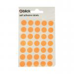 Blick Flourescent Labels in Bags Round 13mm Dia 140 Per Bag Orange (Pack of 2800) RS004356 RS00435