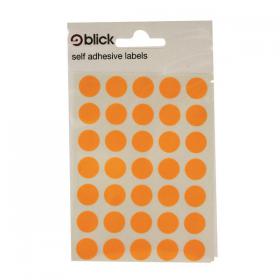 Blick Flourescent Labels in Bags Round 13mm Dia 140 Per Bag Orange (Pack of 2800) RS004356 RS00435