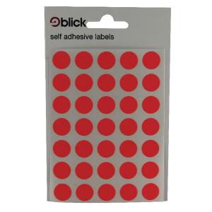 Image of Blick Coloured Labels in Bags Round 13mm Dia 140 Per Bag Red Pack of