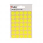 Blick Flourescent Labels in Bags Round 13mm Dia 140 Per Bag Yellow (Pack of 2800) RS004752 RS00475