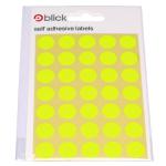 Blick Flourescent Labels in Bags Round 13mm Dia 140 Per Bag Yellow (Pack of 2800) RS004752 RS00475