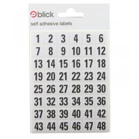 Blick White/Black 00-99 Labels 7mm x 13mm (2880 Pack) RS016250 RS01625