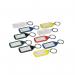 This photograph features Stephens Key Accessories assorted tabbies keyrings. The pack of 10 keyrings come in a variety of colors and designs, perfect for adding a touch of style to your key collection. Each keyring is crafted with high-quality materials and precise attention to detail. Eye-catching and functional, these keyrings are a must-have for any fashion-forward individual.