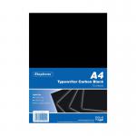 This picture features a pack of 100 sheets of Stephens Black Typewriter Carbon A4 Paper, perfect for all your writing needs. The glossy black finish of the paper adds a touch of elegance to your work, while the high-quality material ensures clean and crisp prints every time. Ideal for special projects or everyday use, this Stephens Speciality Paper is a must-have for any office or home.