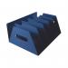 The photograph shows a blue Rotadex 5-section lever arch filing rack filled with Rotadex lever arch files. The files are neatly stacked in the rack, allowing for easy organization and storage of important documents. The rack is made of sturdy material and has a sleek, modern design.