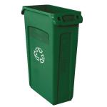 Rubbermaid Slim Jim Venting Channel Container 87 Litre Green 3540-07-GRN RU18639