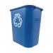 Rubbermaid Wastebasket Recycling Medium 26L Blue FG295673BLUE RU19417