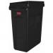 Rubbermaid Vented Slim Jim Bin 61 Litre Black 1955959 RU22784