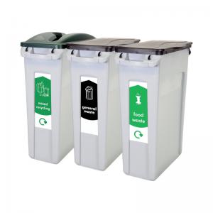 Rubbermaid Slim Jim 3-Stream Recycling Station General WasteMixed