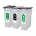 Rubbermaid Slim Jim 3-Stream Recycling Station General WasteMixed RecyclingFood Waste 2217670 RU23960