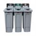 Rubbermaid Slim Jim 3-Stream Recycling Station General WasteMixed RecyclingFood Waste 2217670 RU23960