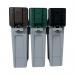 Rubbermaid Slim Jim 3-Stream Recycling Station General WasteMixed RecyclingFood Waste 2217670 RU23960