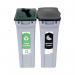 Rubbermaid Slim Jim 2-Stream Recycling Station General WasteMixed Recycling 2129601 RU91843